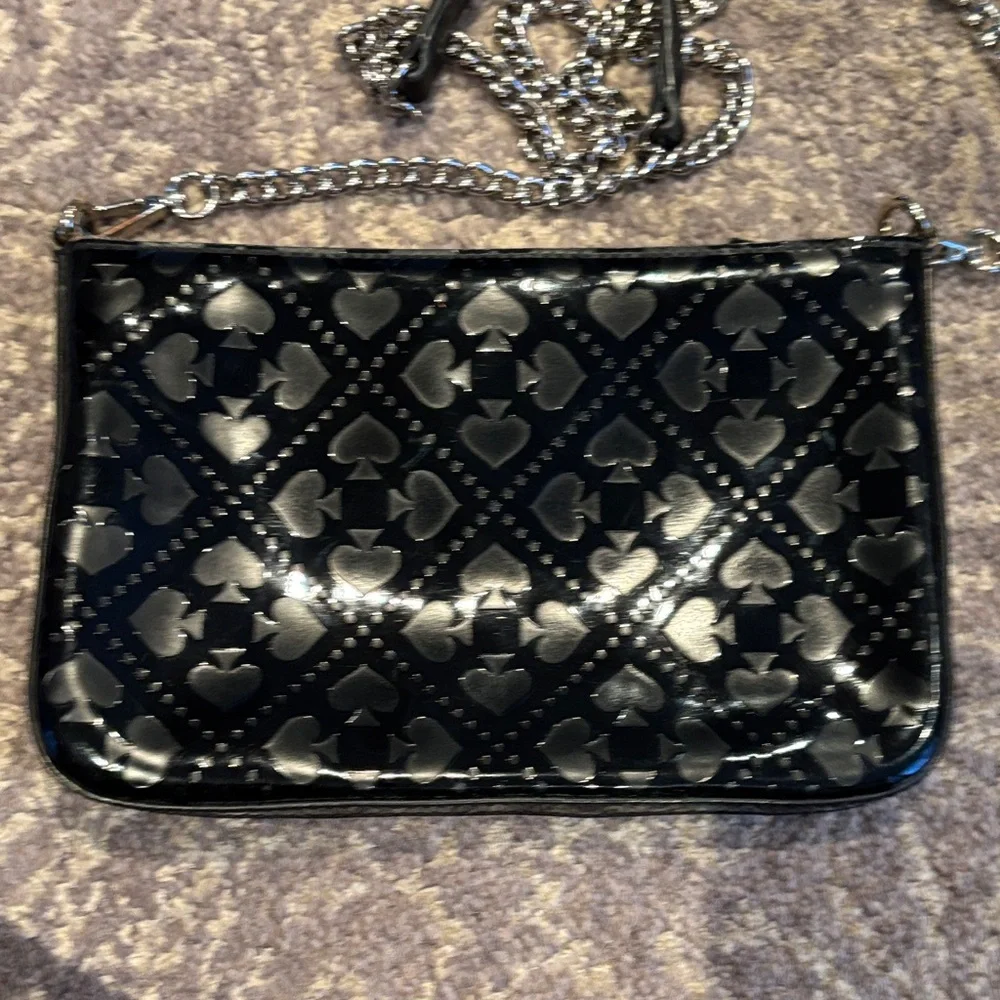 kate spade Black and Silver Heart Pattern Crossbody Bag - Picture 4 of 8